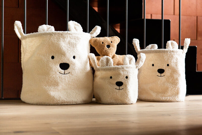 Paniers Teddy Set De 3 - Ecru