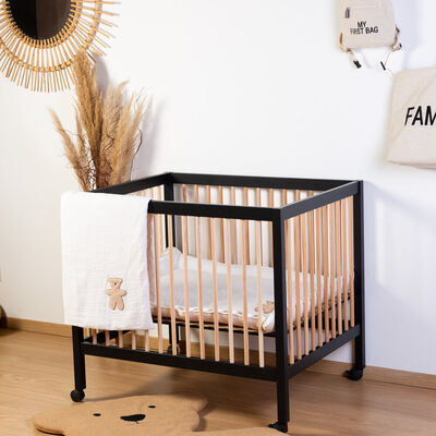 Playpen 95x75cm black/naturel