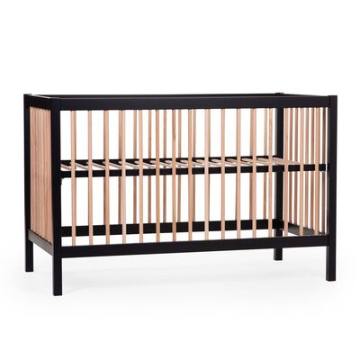 Cot 60x120cm BE97 + wheels black naturel