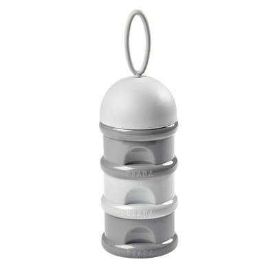 Boite doseuse de lait 3 compartiments empilables Gris