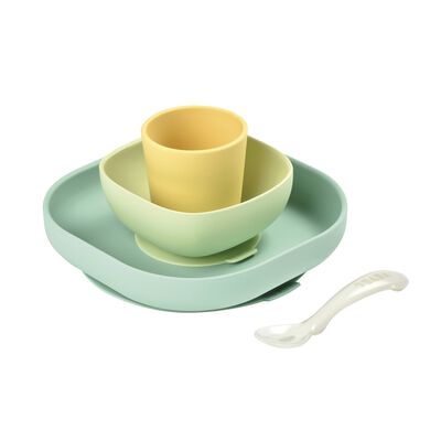 Coffret repas silicone Jaune/Vert