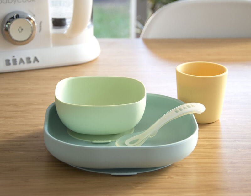 Coffret repas silicone Jaune/Vert