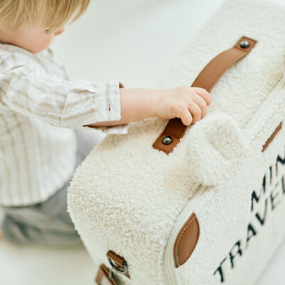 Mini Traveller Valise Enfant - Teddy Ecru