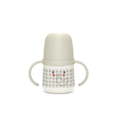 Phosphoreszierende Babyflasche mit Henkeln und Schnabel aus Silikon Night&Day +6m. Elephant