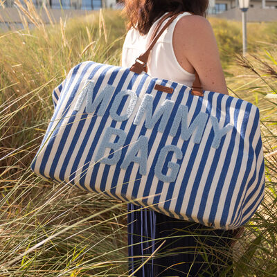 Mommy Bag ® Sac à Langer  - Rayures - Bleu Electrique /Bleu 