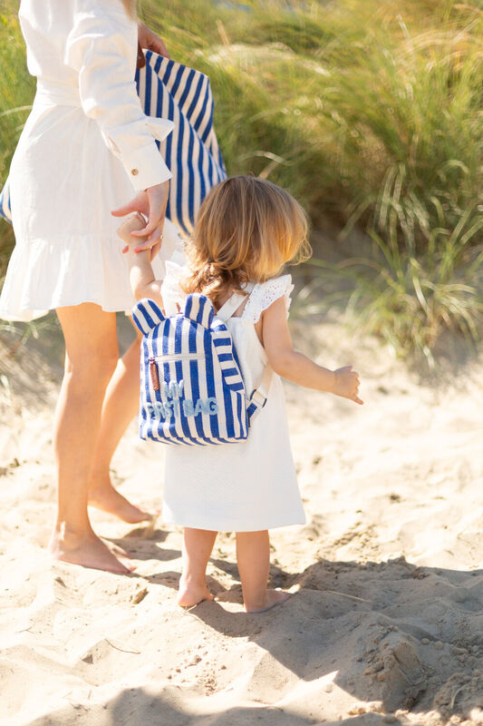 My First Bag zaino righe bianco e blu