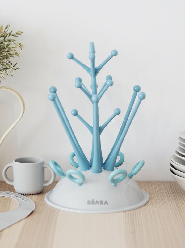 Tree baby bottle drainer blue