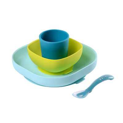 Siliconen maaltijdset blue