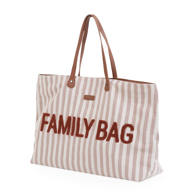 Family Bag Sac à Langer  - Rayures - Nude/Terracotta