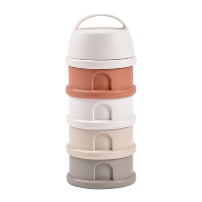 Boîte doseuse de lait 4 compartiments empilables Terracotta