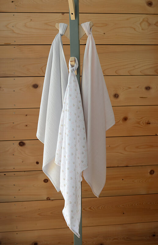 Set of 3 cotton muslins swans