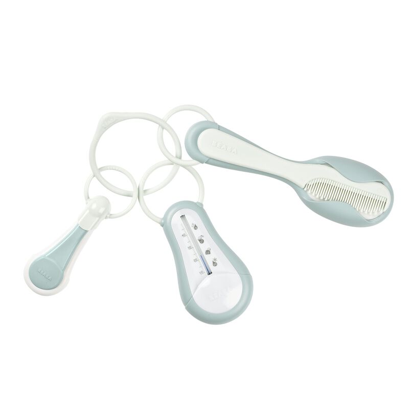 Set 3 accessori igiene neonato verde 