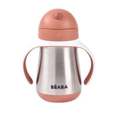 Roestvrij stalen rietjesbeker 250 ml TERRACOTTA