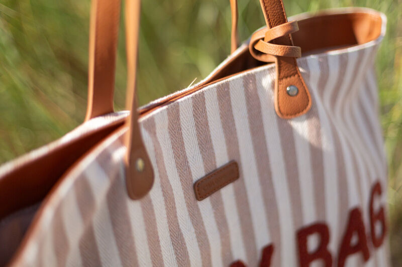 Family Bag Sac à Langer - Rayures - Nude/Terracotta