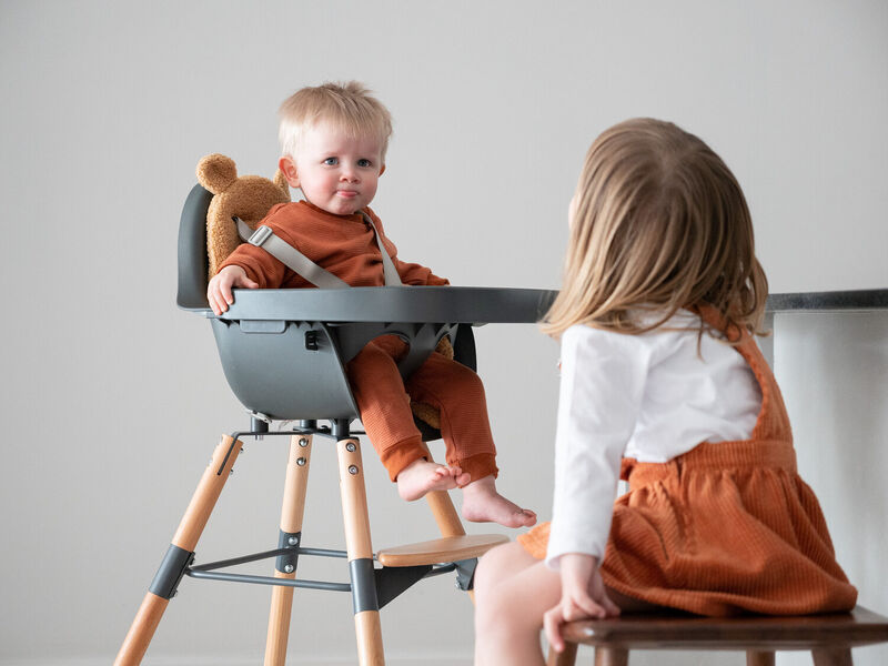 High chair Evolu naturel anthracite